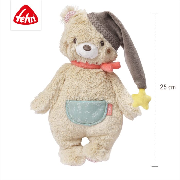 Fehn Kuscheltier Bär Bruno – Weicher Teddybär für Neugeborene als Einschlafhilfe - Stofftier zum Greifen, F – Bild 3