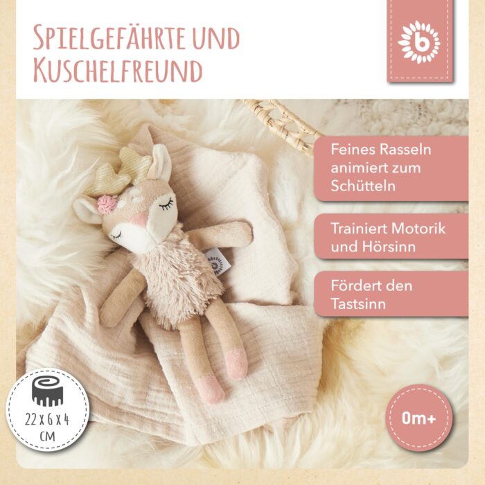 Bieco Kuscheltier Reh Ella mity Kuscheltier ab 0 Monate Stofftier Baby Plüschtier Reh rentier – Bild 7