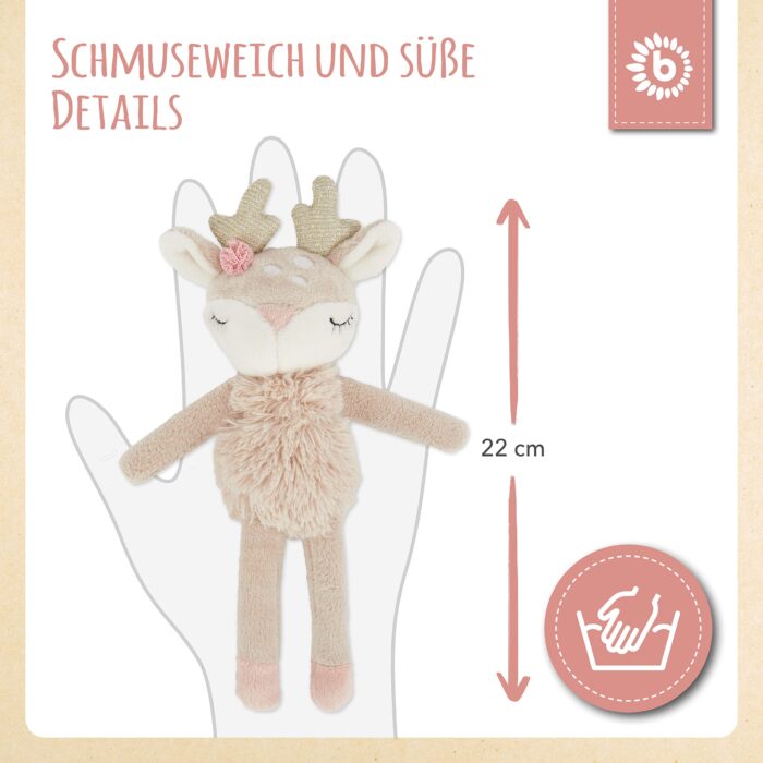 Bieco Kuscheltier Reh Ella mity Kuscheltier ab 0 Monate Stofftier Baby Plüschtier Reh rentier – Bild 5