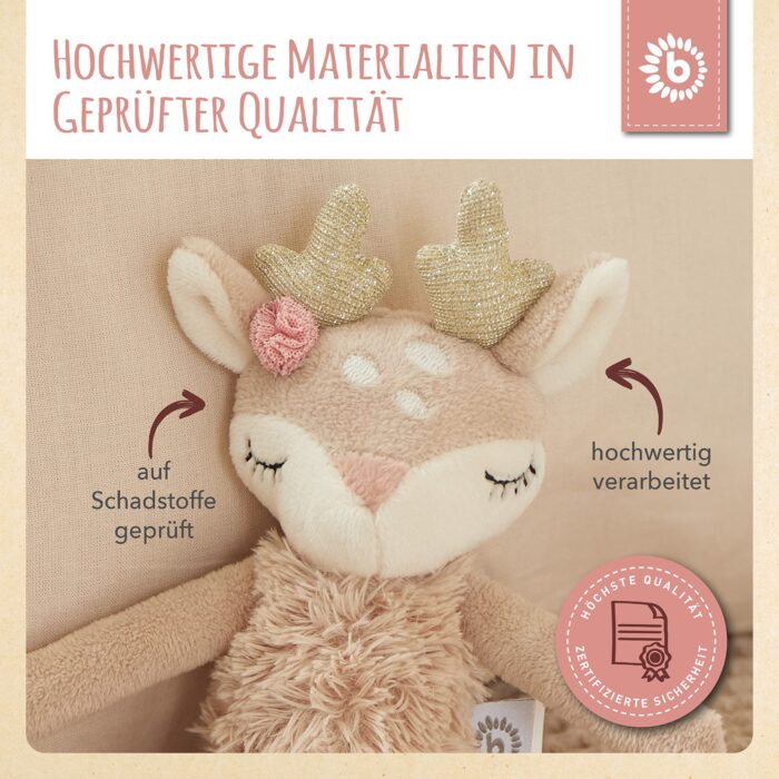 Bieco Kuscheltier Reh Ella mity Kuscheltier ab 0 Monate Stofftier Baby Plüschtier Reh rentier – Bild 4
