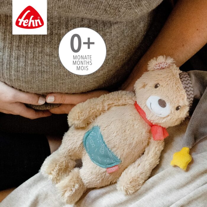 Fehn Kuscheltier Bär Bruno – Weicher Teddybär für Neugeborene als Einschlafhilfe - Stofftier zum Greifen, F – Bild 5